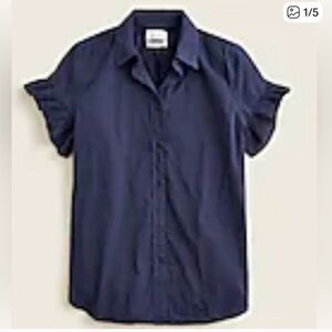 JCrew Classic Fit short sleeve ruffle blouse